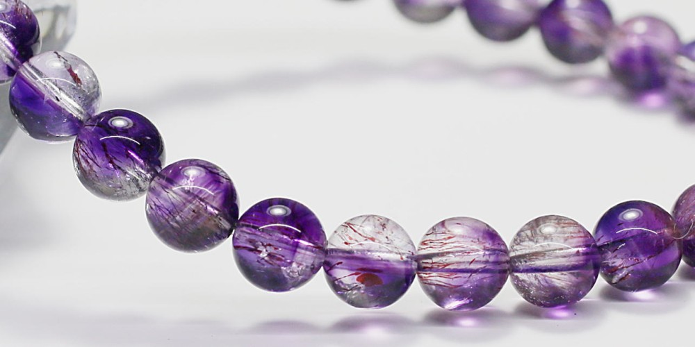 高品質]アメジストスーパーセブンブレスレット（約6.5mm玉） - 埼玉県