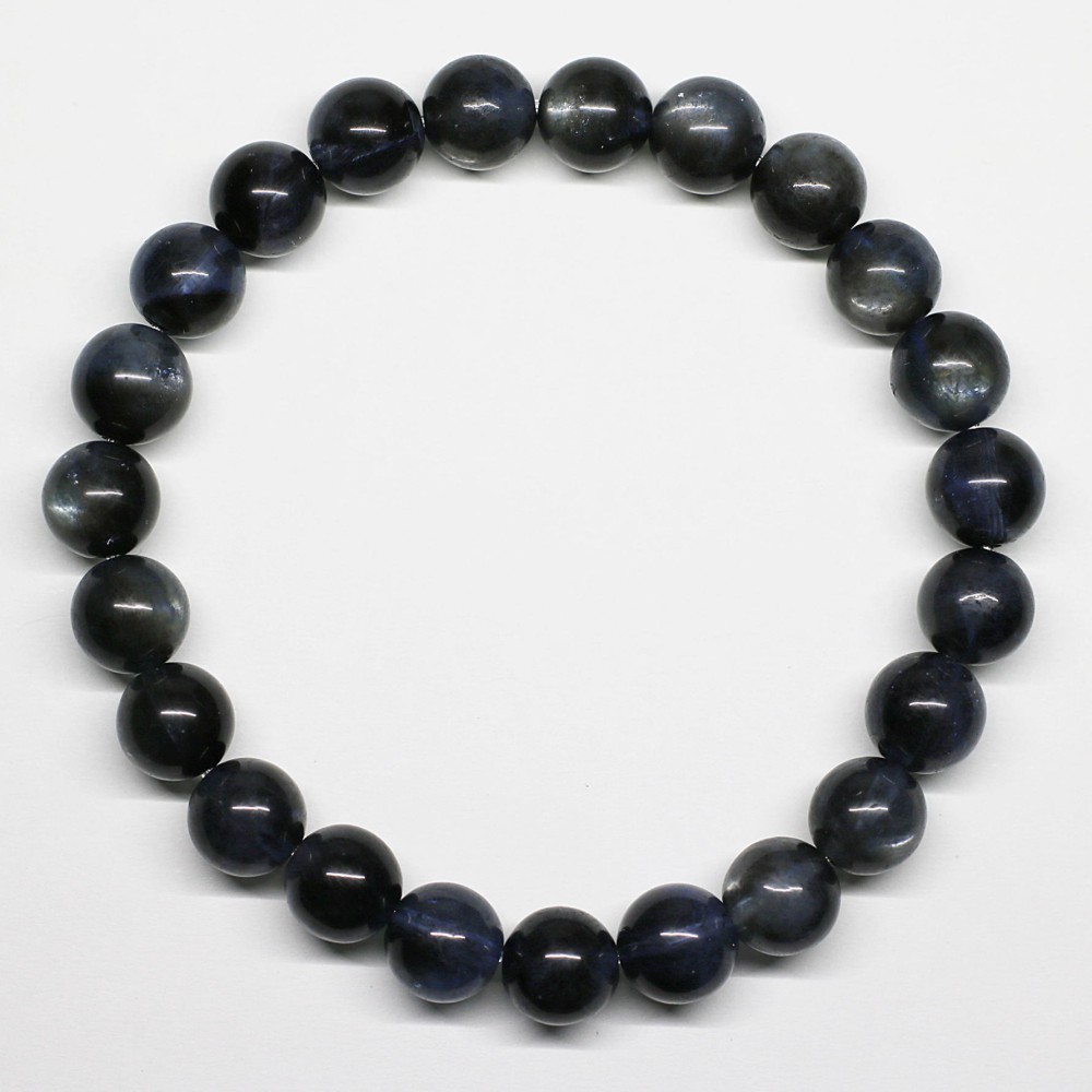トップクォリティ]ブラックスターアクアマリンブレスレット（約9mm玉