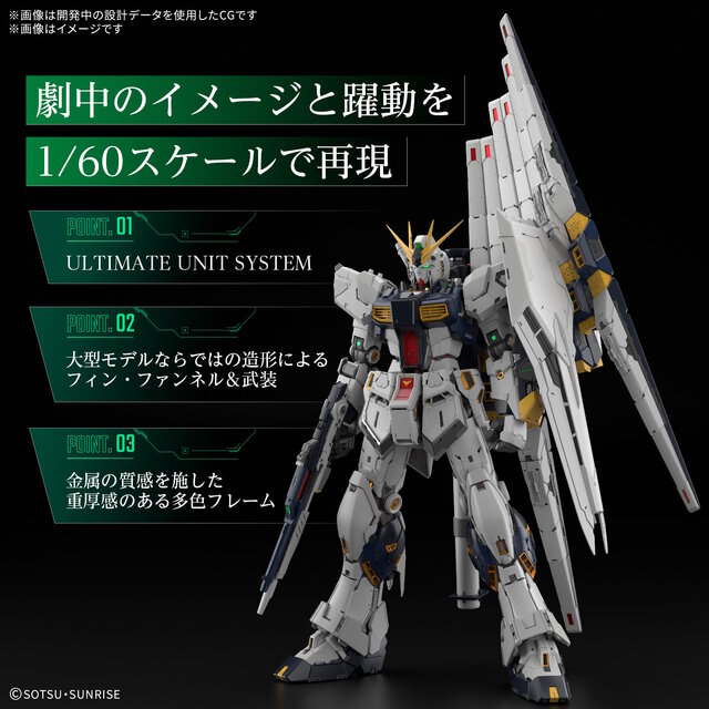 究極のガンプラ「PG UNLEASHED 1/60 νガンダム」パッケージ画像が追加