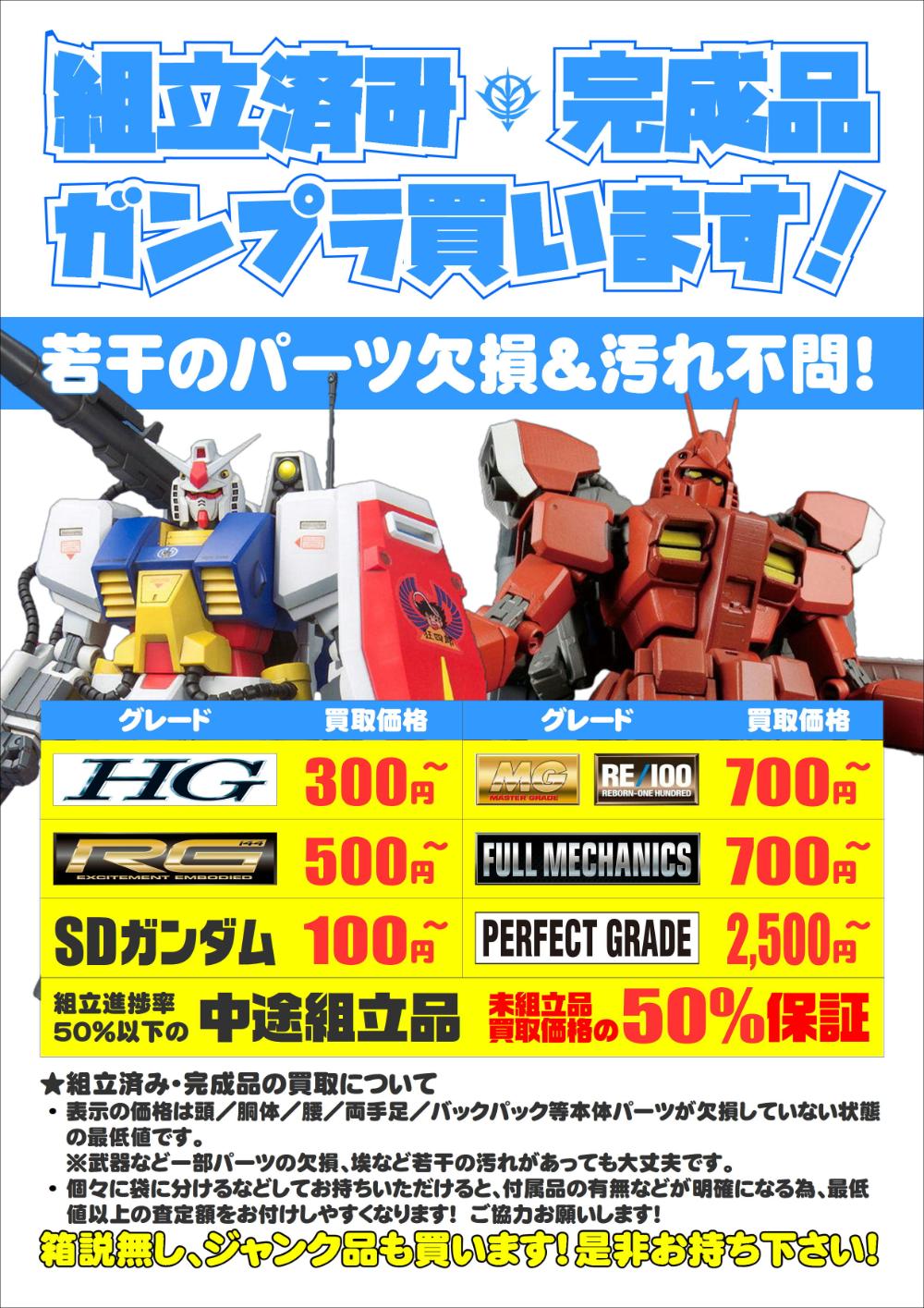 ガンプラ買取】限定ガンプラ買取価格表-買取なら茨城鑑定団神栖店