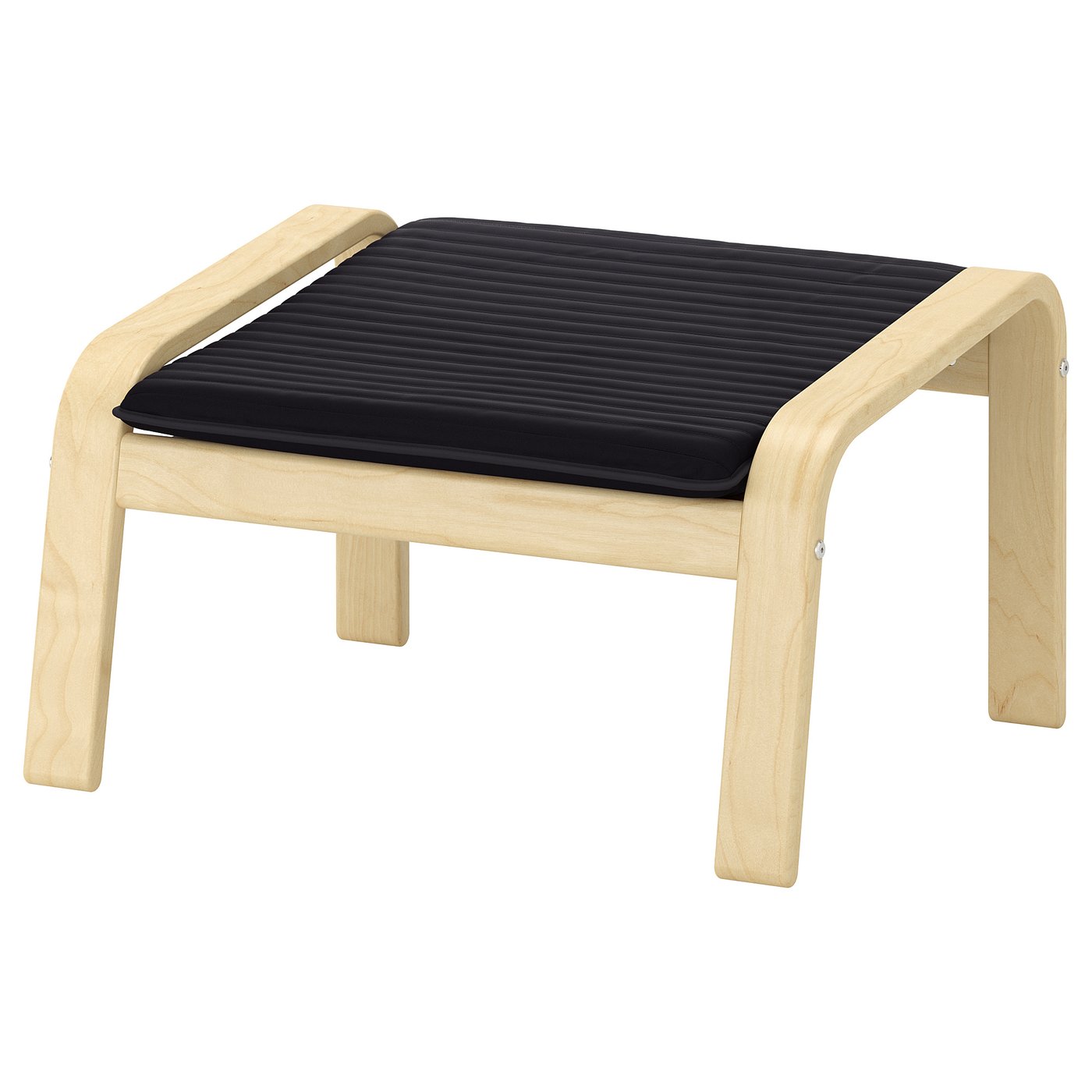 POÄNG ポエング オットマン, バーチ材突き板/クニーサ ブラック - IKEA