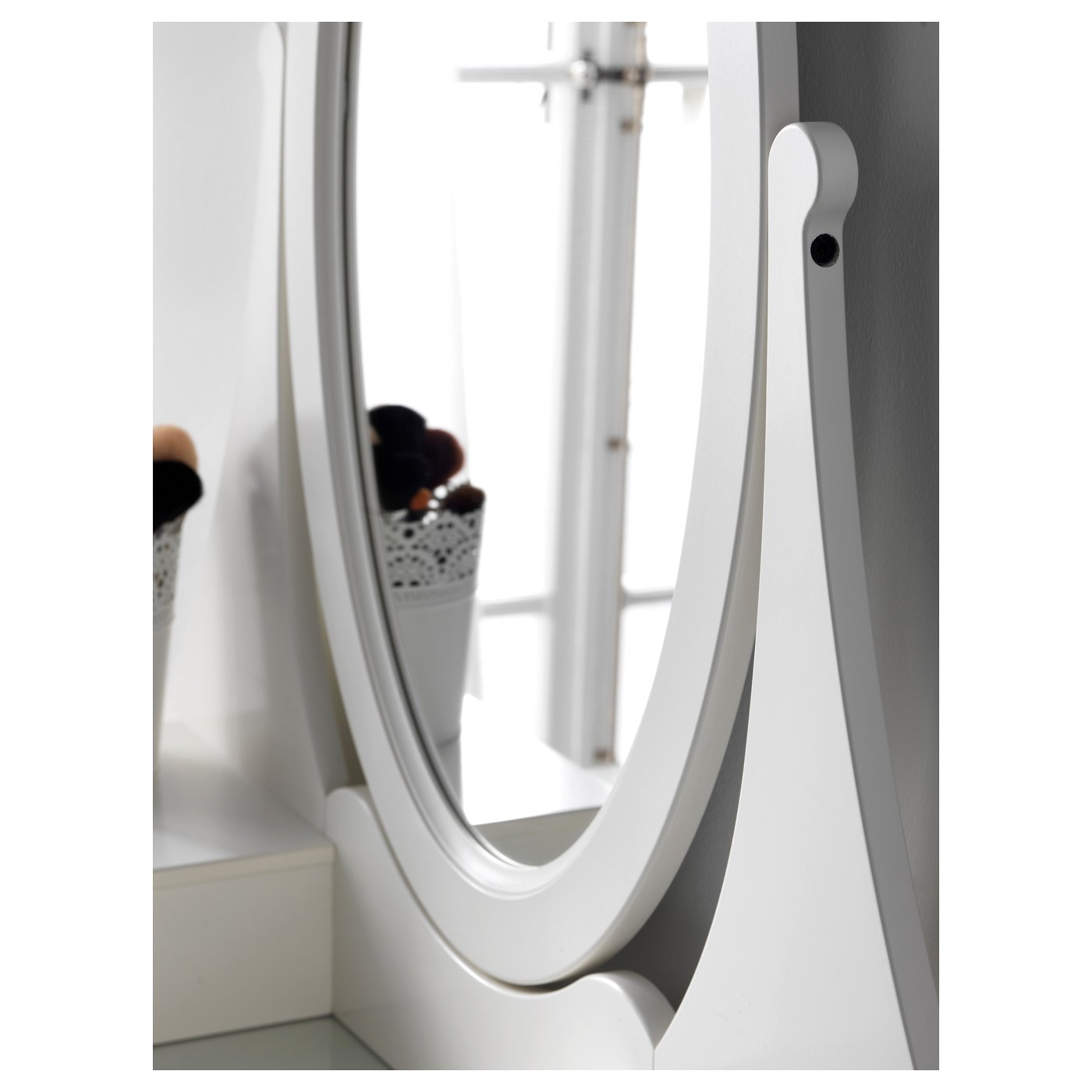 HEMNES ヘムネス ドレッシングテーブル ミラー付き, ホワイト, 100x50