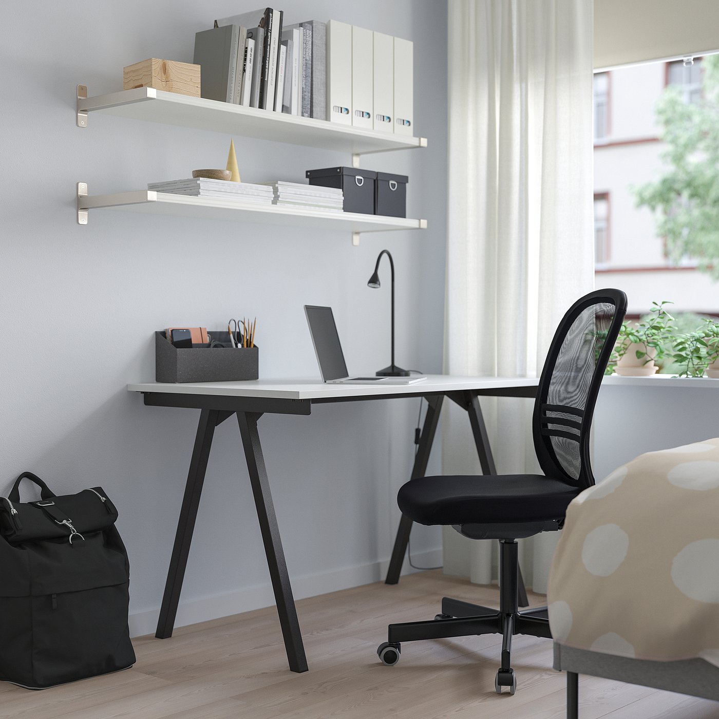 TROTTEN トロッテン デスク, ホワイト/チャコール, 120x70 cm - IKEA