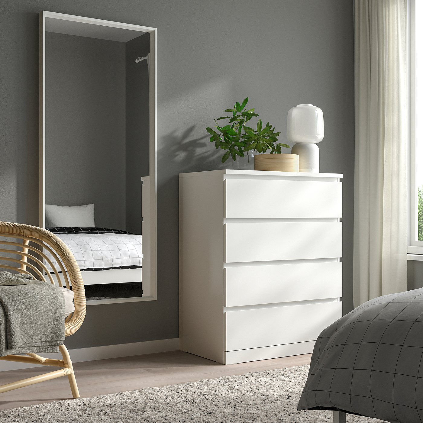 NISSEDAL ニッセダール ミラー, ホワイト, 65x150 cm - IKEA