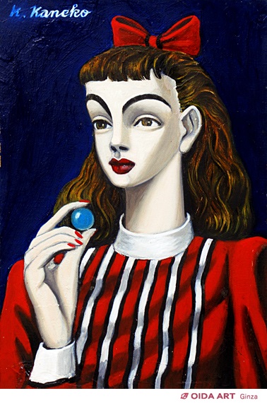 金子國義 ビー玉を持つ少女 | 絵画など美術品の販売と買取 | 東京