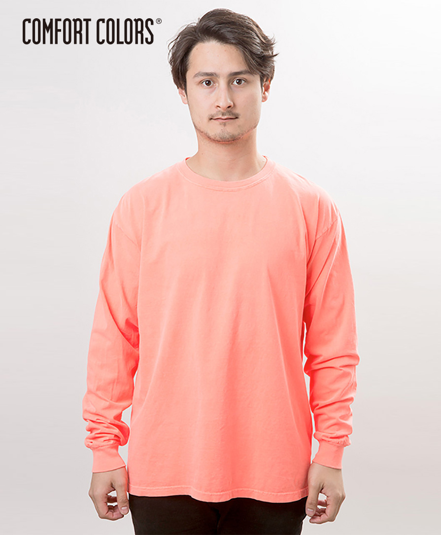 コンフォートカラーズのガーメントダイロングスリーブTシャツ｜COMFORT