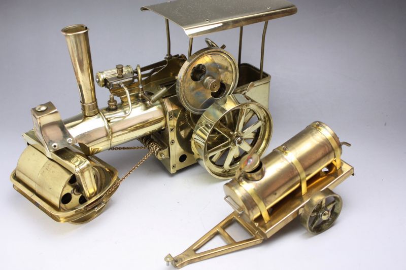 Wilesco D367 Steam Roller＆Tractor Brass/West Germany キャンプ