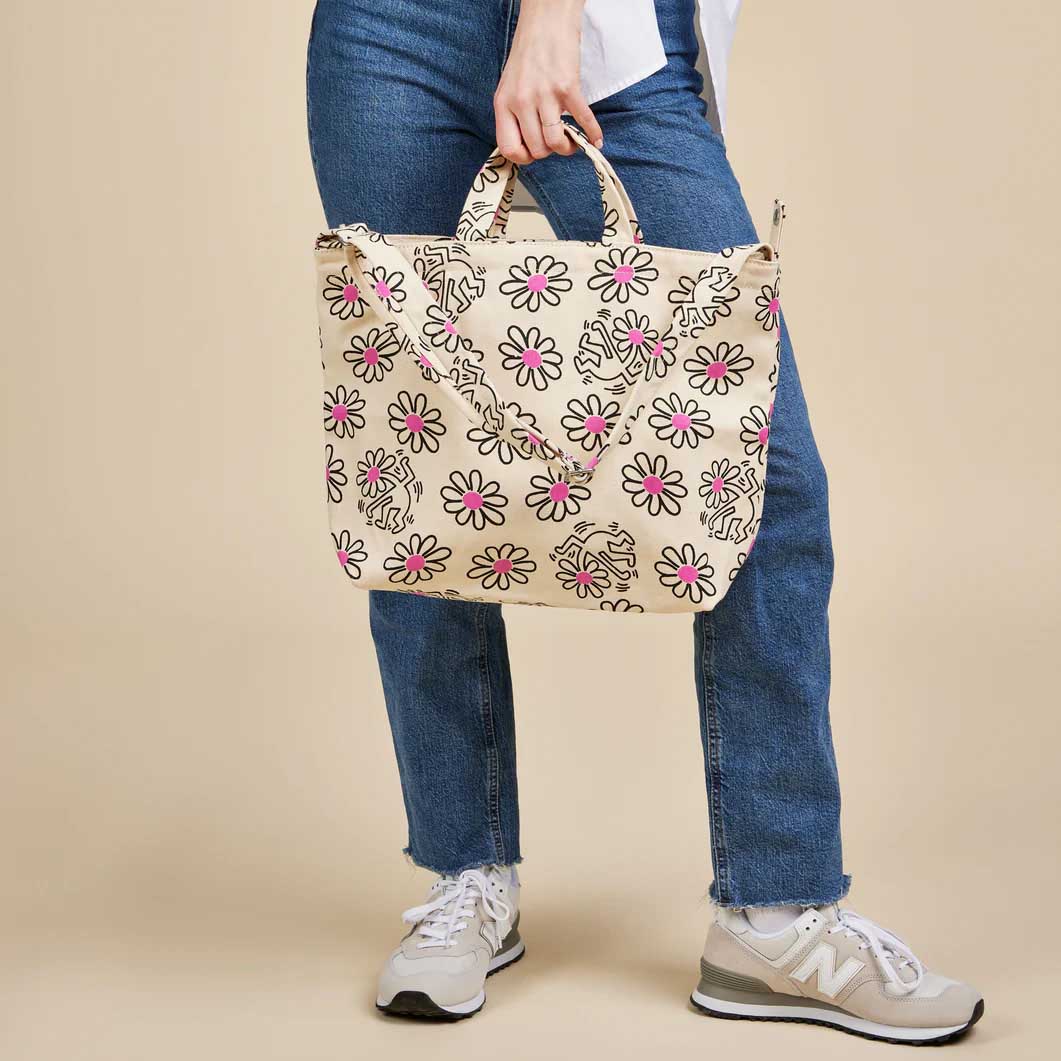 Baggu ホリゾンタル ダックバッグ Keith Haring Flower(（ホリゾンタル