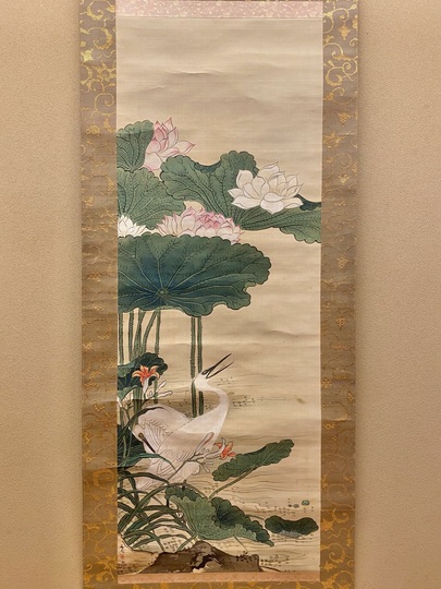 谷文晁 紅白蓮鷺図｜古美術・掛け軸の販売・買取・鑑定-松本松栄堂