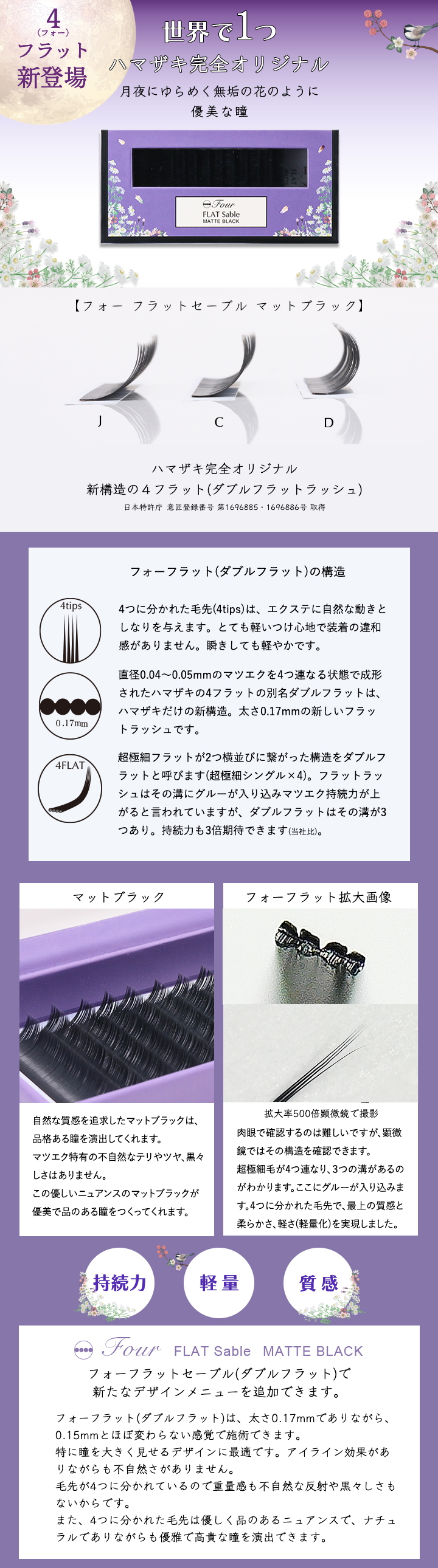 フォーフラットセーブル｜マツエク商材の はまざき