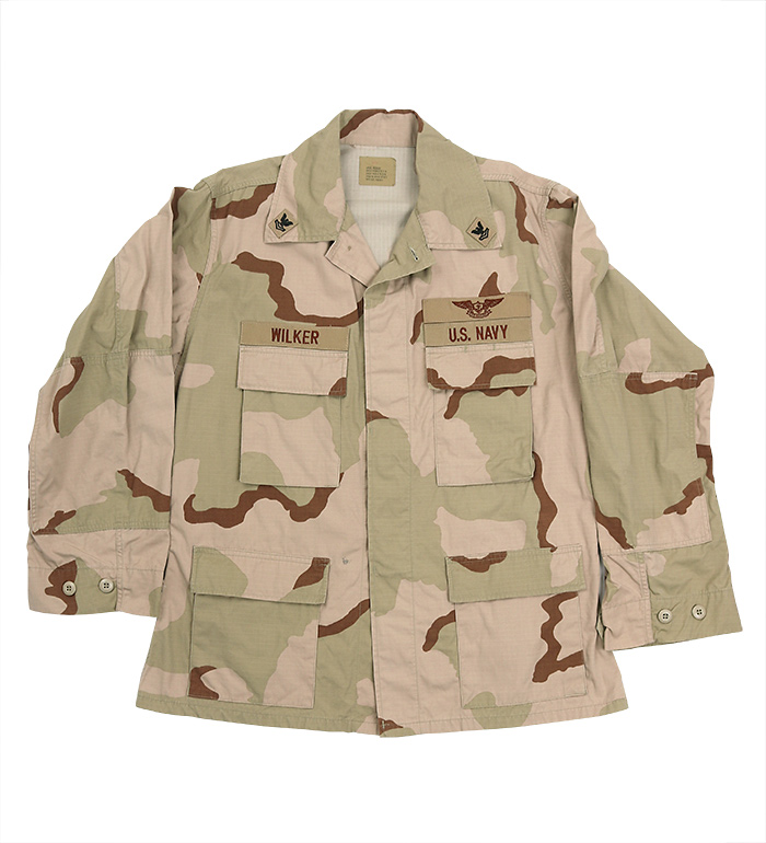 US NAVY(米海軍) 3カラーデザートカモ BDU ジャケット(R/S)フルパッチ