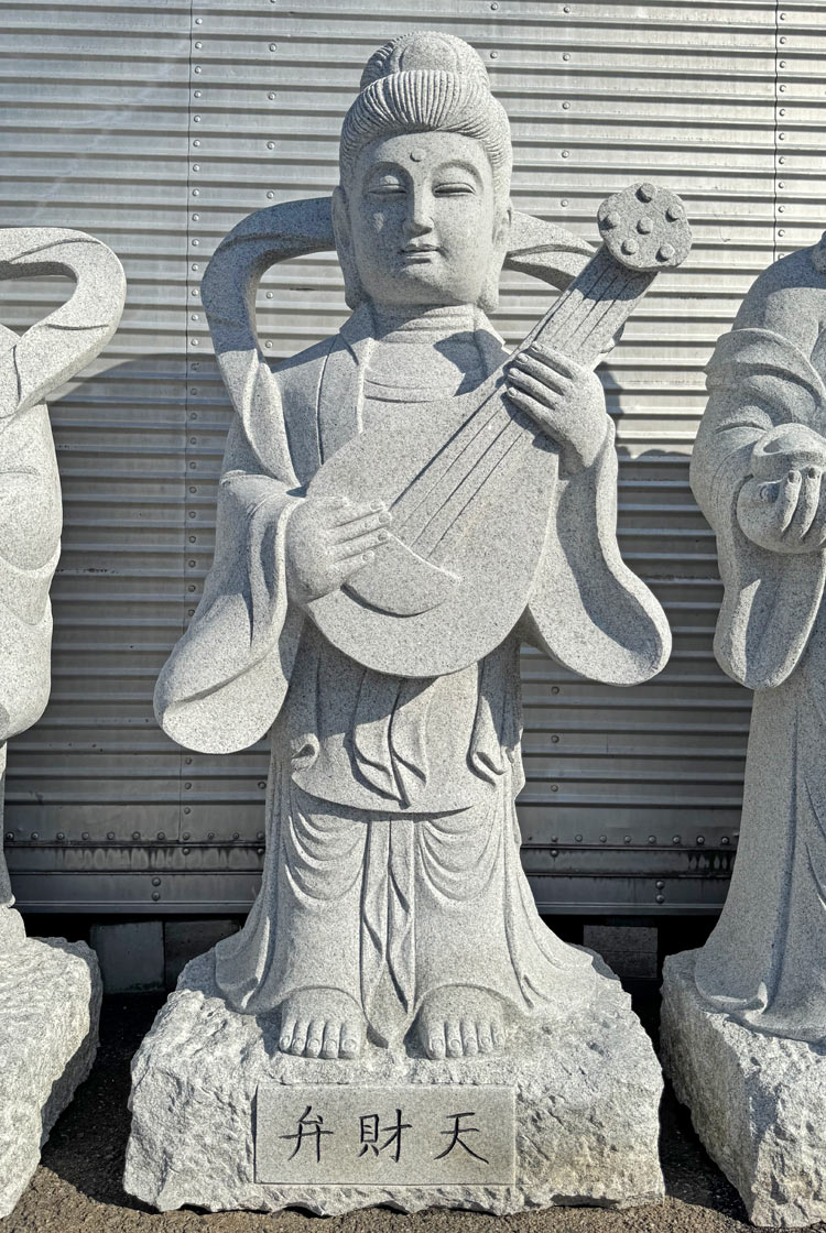 天然御影石彫刻 七福神像｜石像・福を呼ぶ彫刻セット｜ガーデンアート増樹