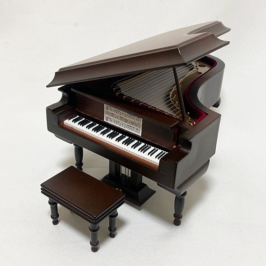 ミニチュア楽器 グランドピアノ(18cm) 木製/茶色・艶消し: 管楽器