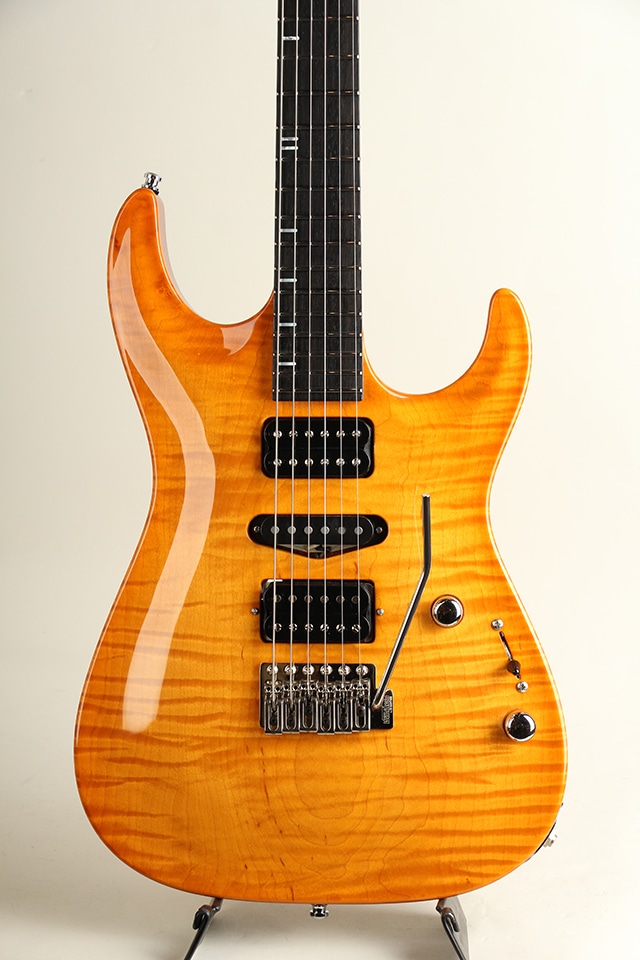 Neck-Through Carve Top 1pcs Figured Maple Top Mahogany H/S/H Trans