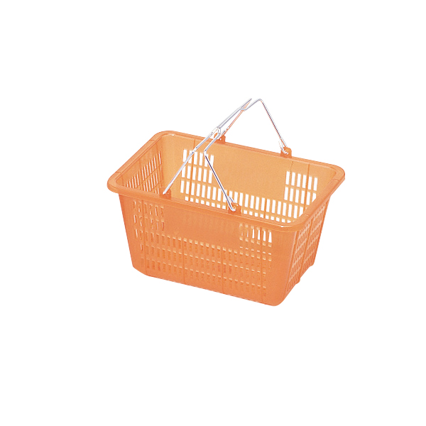 スケルトンミニバスケット(5ケ入) オレンジ 店舗用品 運営備品