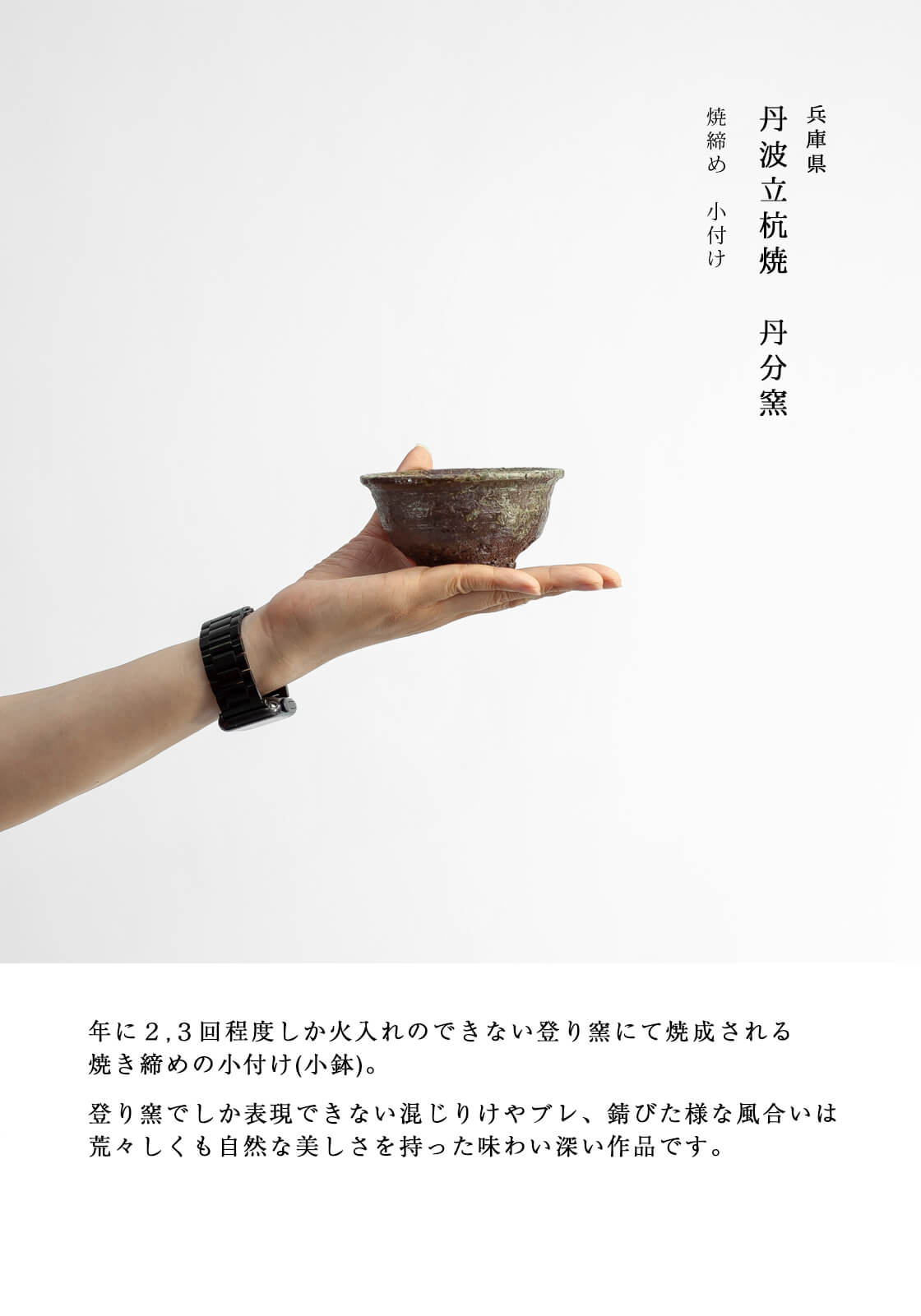 丹波焼 丹波立杭焼 丹文窯 大西雅文 焼き締め 小付け 小鉢 陶器 おしゃれ