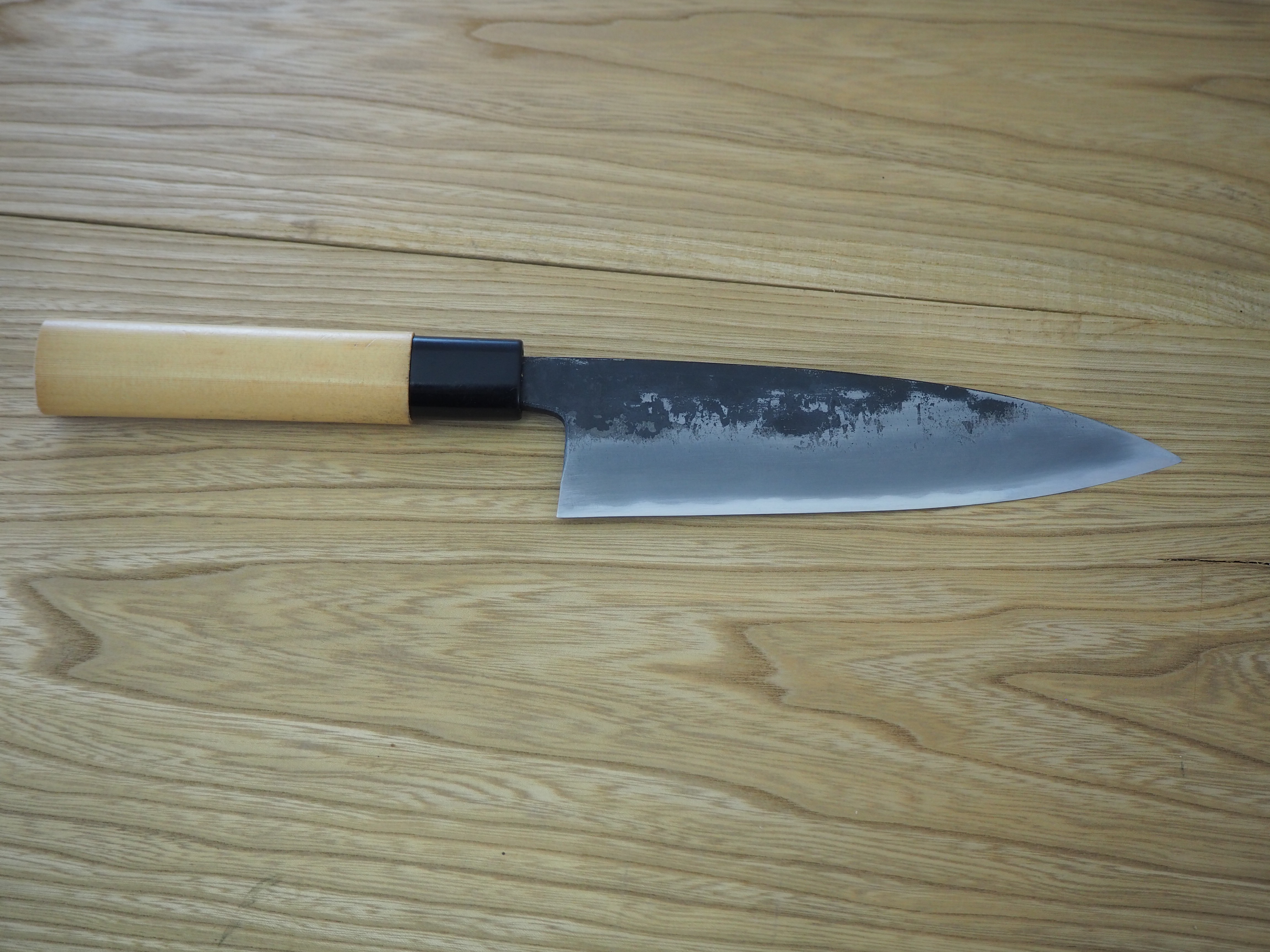 武峰作 黒打三徳包丁・5寸5分（上研ぎ仕上げ） | 和式鍛造ナイフ専門店