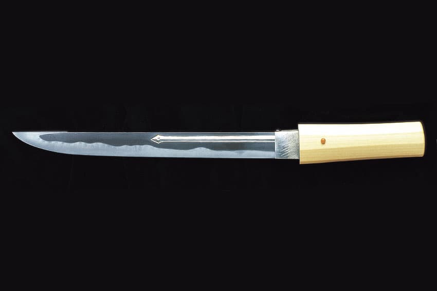 刀匠・竹花一貫斎繁久作 短刀(白鞘拵) Swordsmith・Shigehisa Takehana