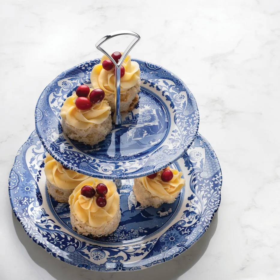 Spode | スポード からのブル― イタリアン 2-tier ケーキスタンド