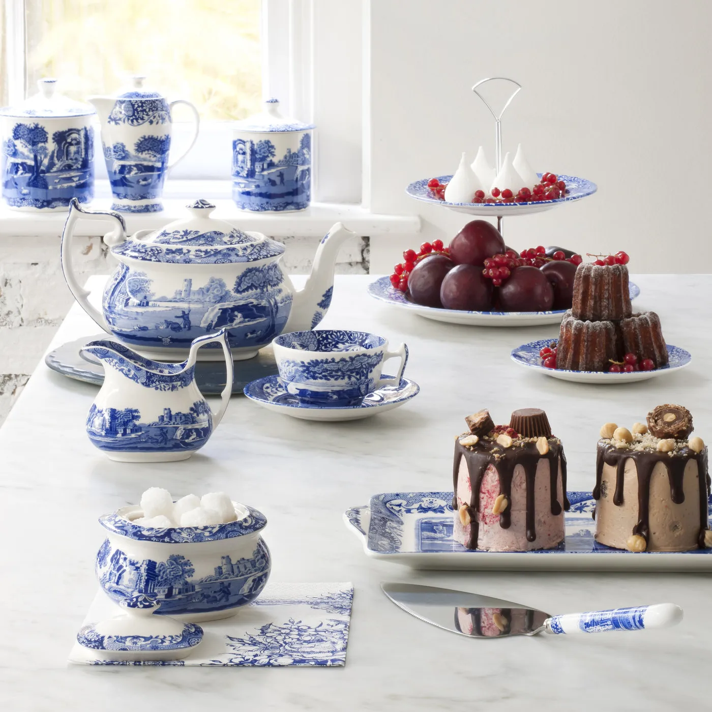 Spode | スポード からのブル― イタリアン シュガーボウル 蓋付き