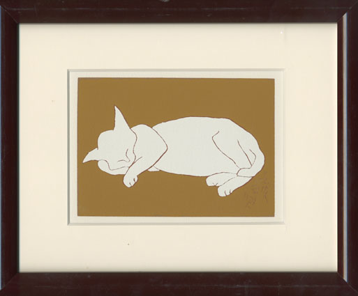 Morikazu Kumagai / 熊谷守一版画額「猫」 | Natsume Books