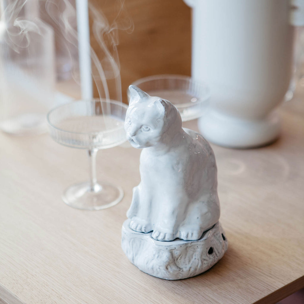 Astier de Villatte Setsuko Cat Incense Holder | Nannie Inez