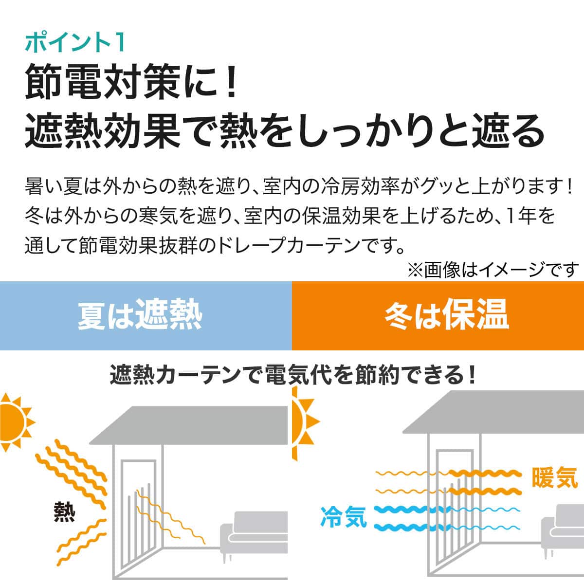 お好みサイズカーテン レーベル アイボリー（幅-100/丈90-170cm