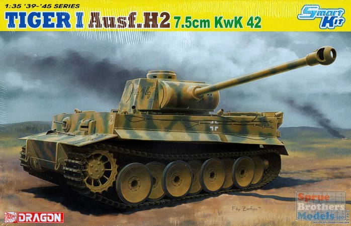 DML6683 1:35 Dragon Tiger I Ausf H2 7.5cm KwK 42 - Sprue Brothers