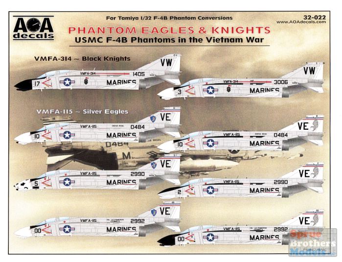 AOA32022 1:32 AOA Decals - USMC F-4B Phantom II in the Vietnam War