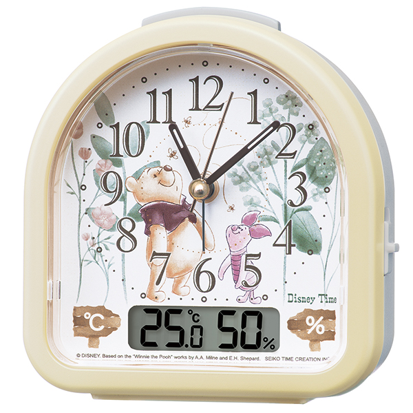 水彩画タッチで「くまのプーさん」のやさしい世界観を表現温度湿度表示