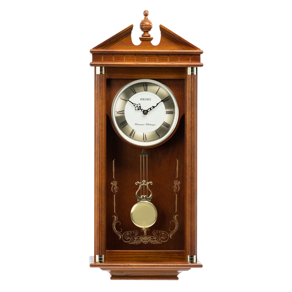 SEIKO ONLINE STORE QXH107B Dual Chime Oak Wood Musical Pendulum