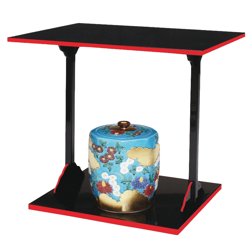 茶道具 棚（たな） 四方棚 (よほうだな) 溜塗 爪紅 (つまぐれ) 而妙斎
