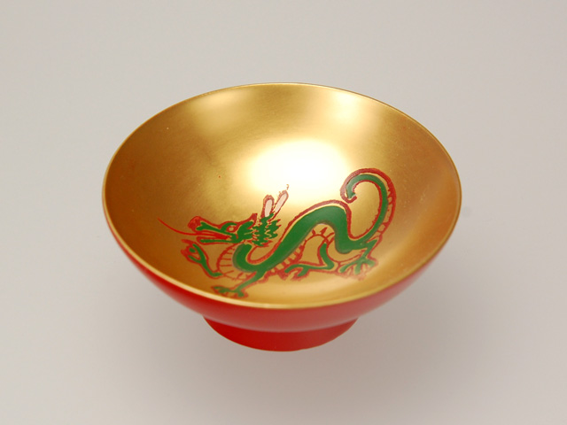 木製本漆塗 白木屋漆器店オンラインショップ＜洗朱内金地＞2.2小盃 たつ
