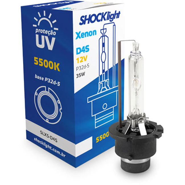 LÂMPADA XENON D4S 5500K 35W 12V - SHOCKLIGHT | Qualidade garantida