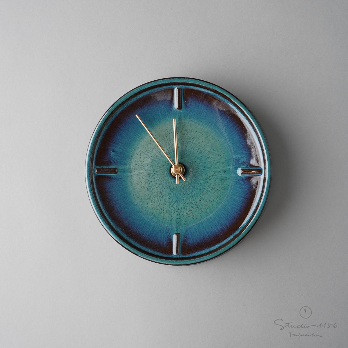 美濃焼 GLAZED CLOCK 陶器時計 壁掛け時計 電池&フック付 SUGYの通販