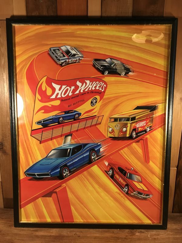 Mattel Hot Wheels Redline Minicar Picture Frame Poster ホット