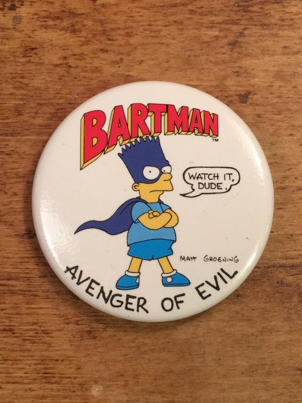 The Simpson's “BARTMAN” Badge シンプソンズ ビンテージ 缶バッジ