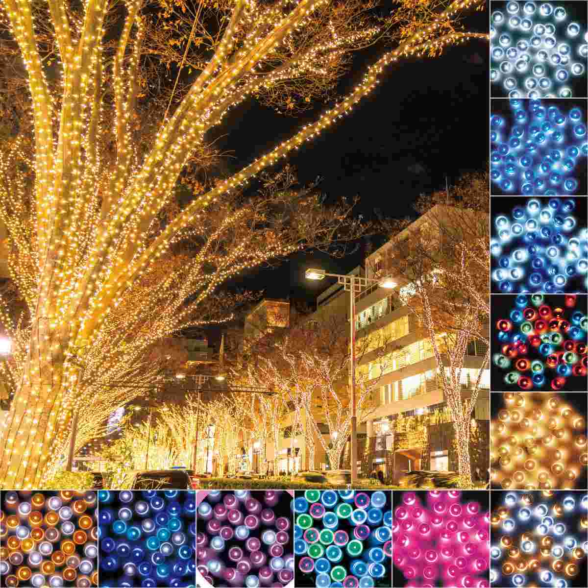 連結可LEDイルミネーションストレートライト 100球 ホワイト