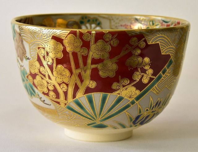 四季草花絵茶碗 手塚 大示作 宗完書付 すいぎょく園｜創業百年、お茶の