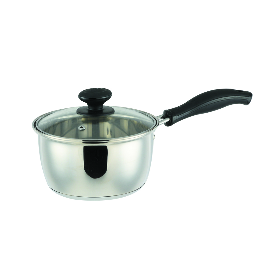 レシェンテ 3層底ガラス蓋付片手鍋16cm H-921
