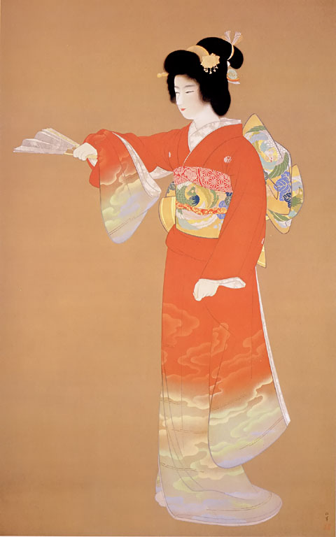 上村松園「序の舞」シルクスクリーン版画 定価の30％OFF！1点お早めに