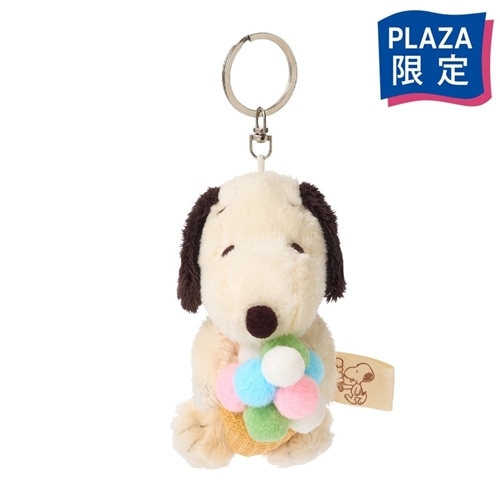 スヌーピー PEANUTS プチフワマスコットキーリング アイス
