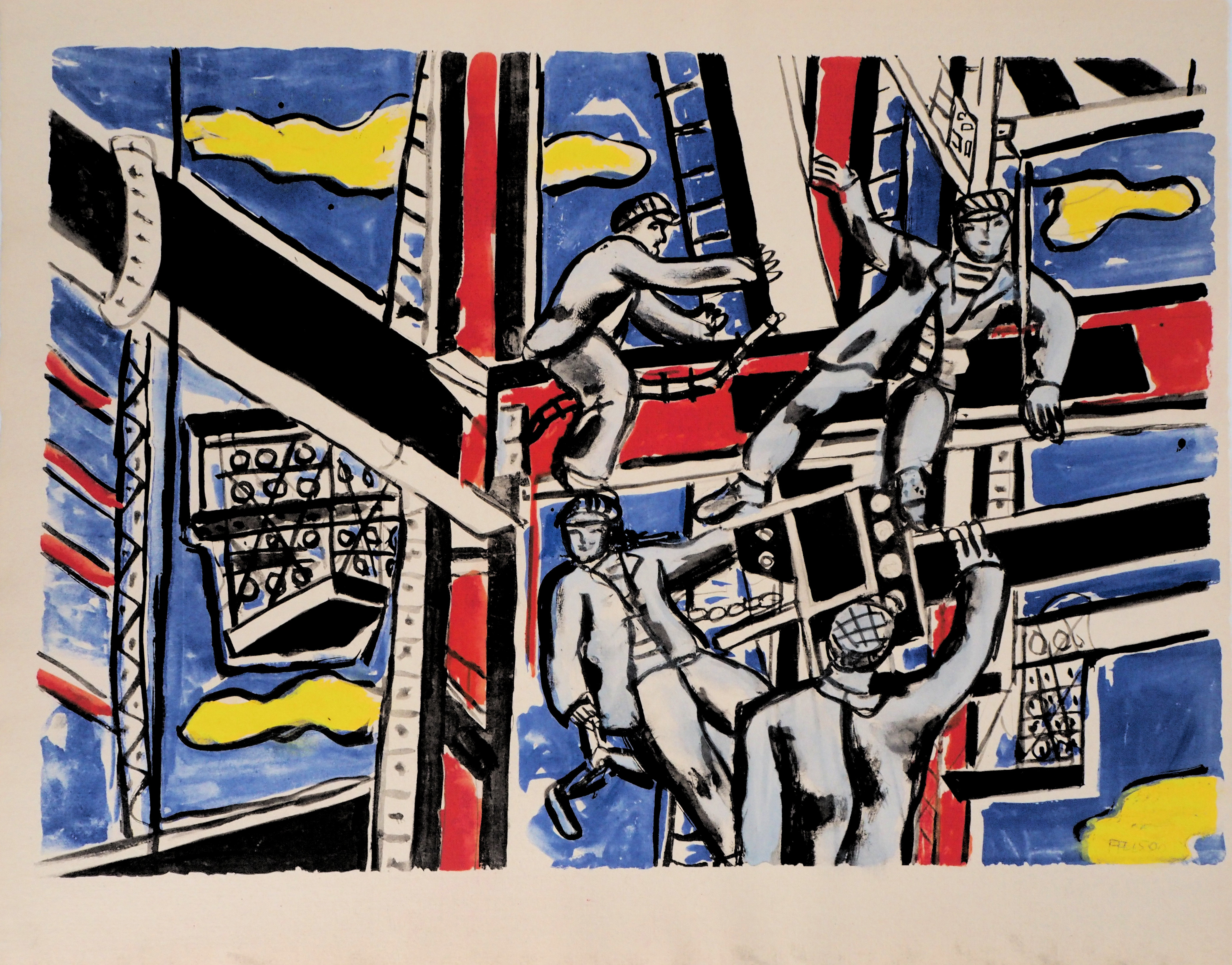 Fernand LEGER (after) - Les constructeurs - 1959 - Signed