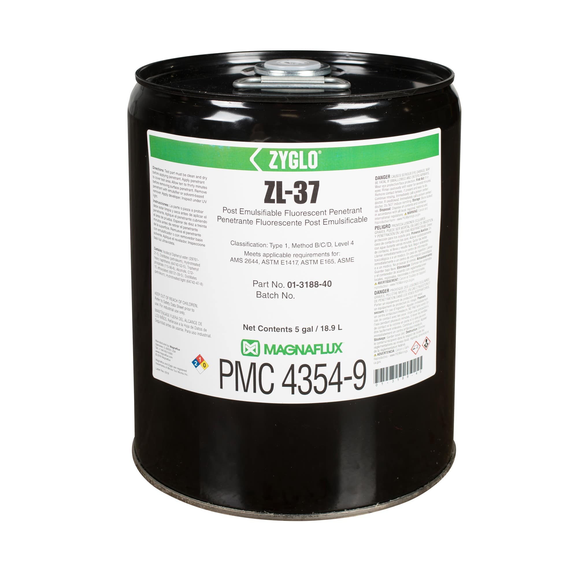 Magnaflux Zyglo ZL-37, PE Fluorescent Penetrant Level 4 < Qualité NDE