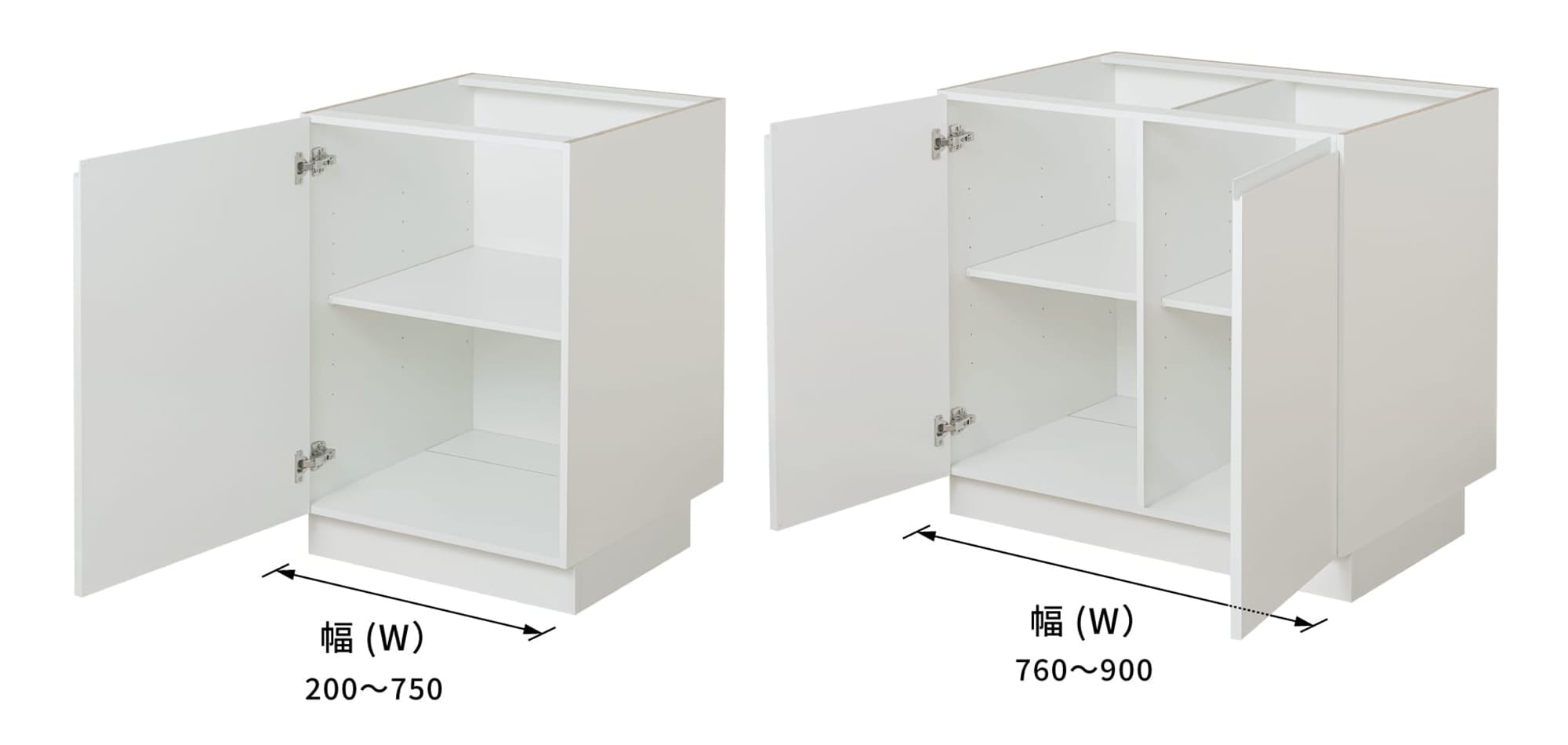 ユニキッチンシステム オーダー両開き戸 W550～900 | KB-KC034-15-G279