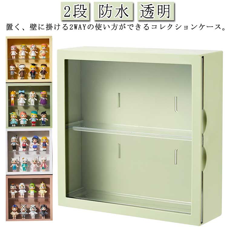 楽天市場】 壁掛け クリアケース 2段 収納棚 収納 展示ケース