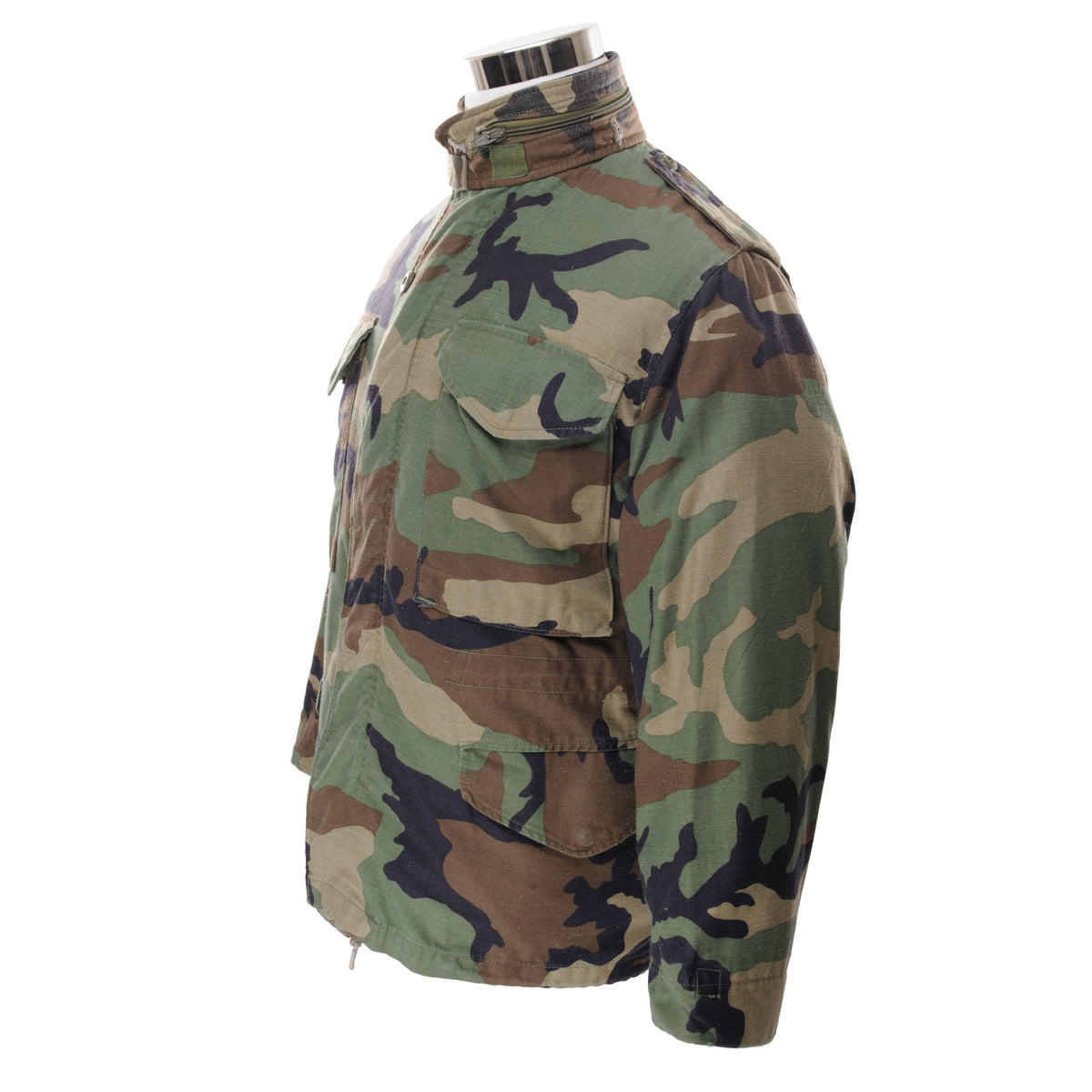 VINTAGE US ARMY M65 WOODLAND CAMO ALPHA FIELD JACKET 1984 XSMALL