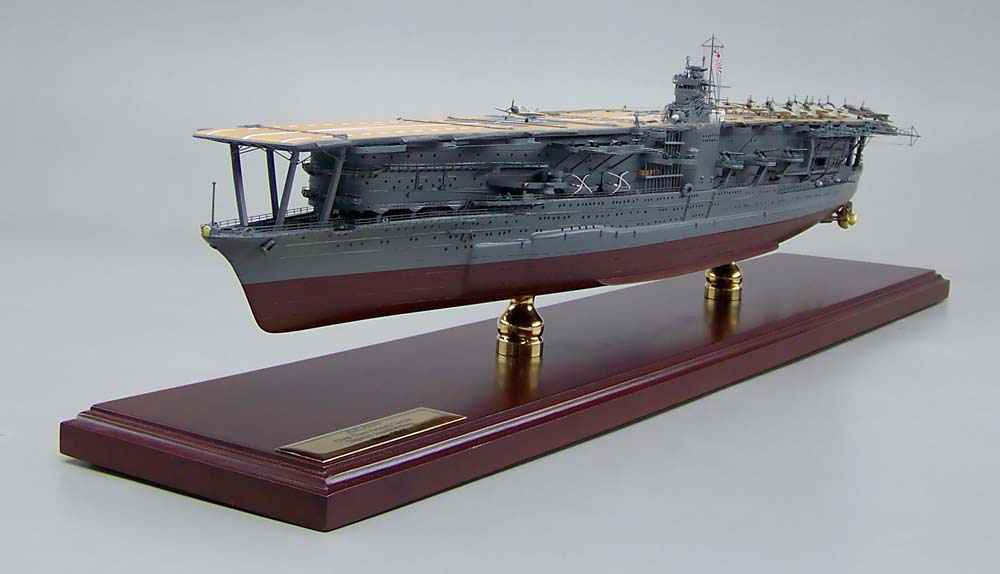 □空母赤城精密模型完成品 木製ハンドメイド精密艦船模型完成品台座付
