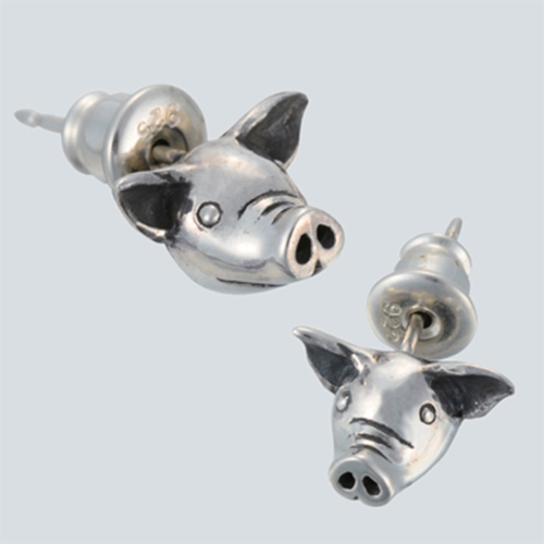 子豚の顔ピアス-ぶたピアス ブタシリーズ silver925 福岡オリジナル
