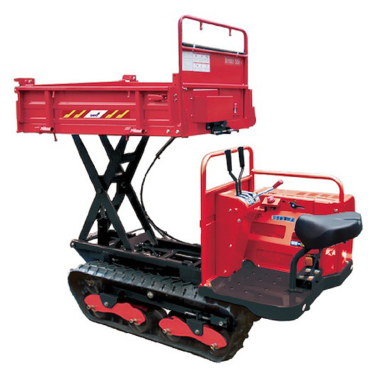 エンジン式中型クローラー運搬車（油圧リフト/ダンプ・箱型三方開